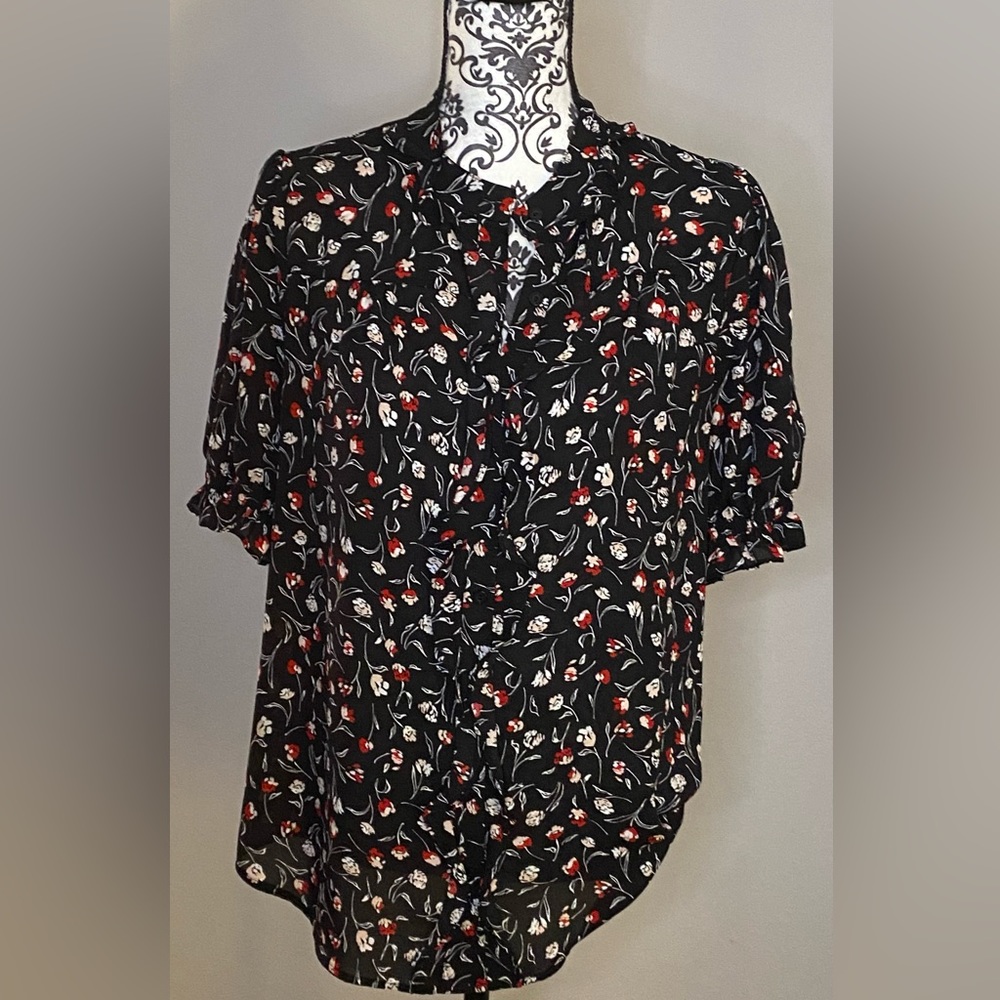 Printed button front shirt